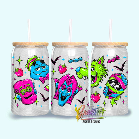 NEON CEREAL Libbey Template PNG, NEON CEREAL Clipart for UVDTF or Sublimation Printing PNG Only! (Copy) (Copy)