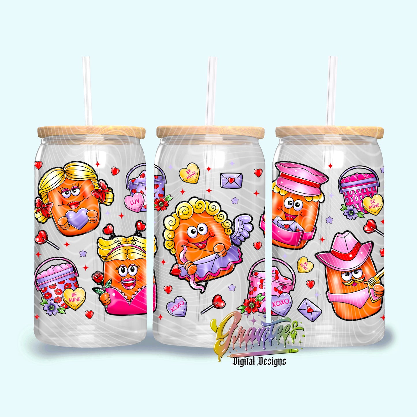 Vday Nuggets 16oz Tumbler Template Design PNG, for UVDTF or Sublimation Printing PNG Only