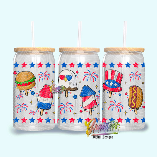4th of July ice cream Libbey Design Png, 4th of July ice cream  Clipart, 4th of July ice cream  Clipart, Clipart for DTF or Shirt Printing, PNG Only!