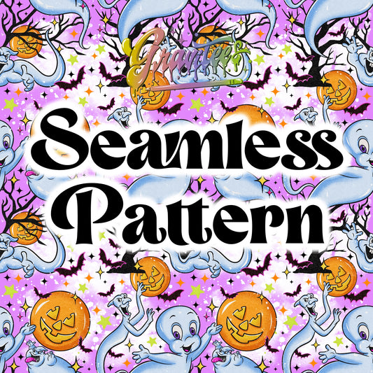 PUMPKIN GHOST  Seamless Png Clipart, FRIENDLY GHOST  Clipart for DTF or Shirt Printing, PNG Only! (Copy)