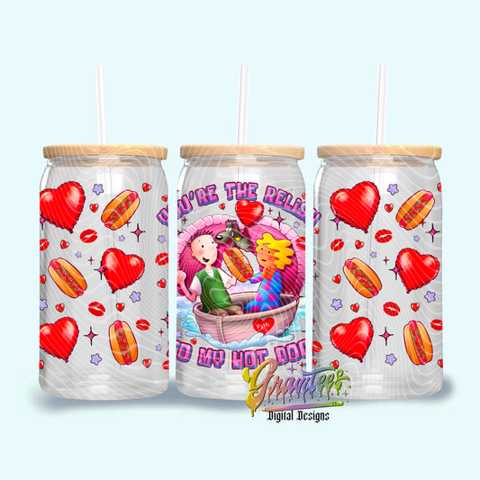 Hot Dog 16oz Tumbler Template Design PNG,  for UVDTF or Sublimation Printing PNG Only