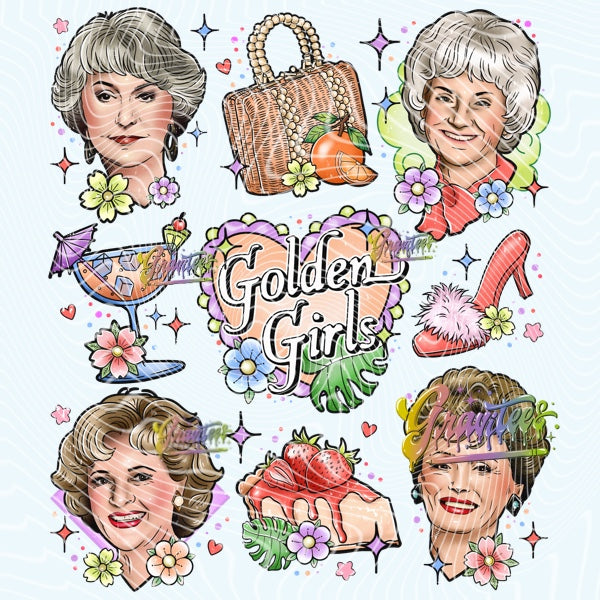 Girls Tattoo Flash Png Clipart, TV Show Clipart for DTF or Shirt Printing, PNG Only!