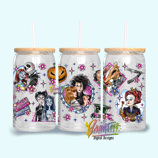 Halloween Spooky Collage Libbey Template PNG, Halloween  Clipart for UVDTF or Sublimation Printing PNG Only!