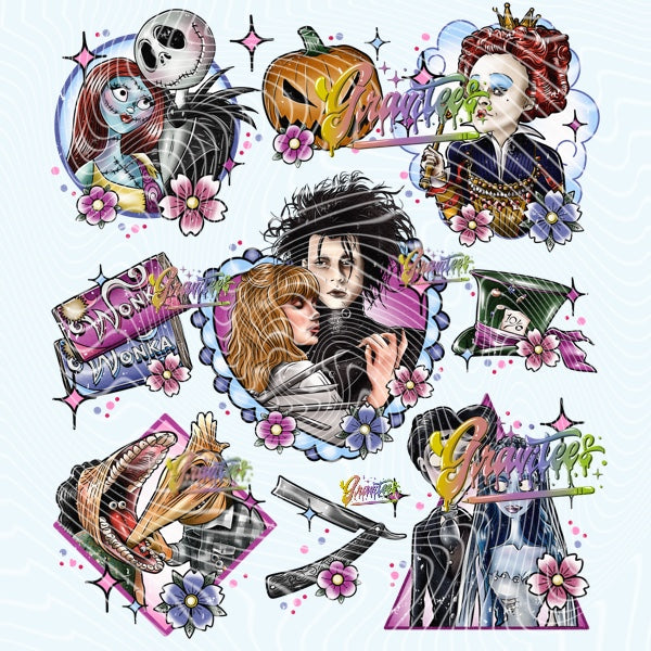 Spooky Collage PNG, Halloween Clipart for DTF or Shirt Printing PNG Only!