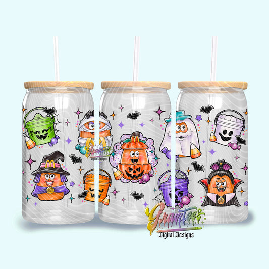 Halloween Nugs Libbey Template PNG, Halloween Buckets Clipart for UVDTF or Sublimation Printing PNG Only!