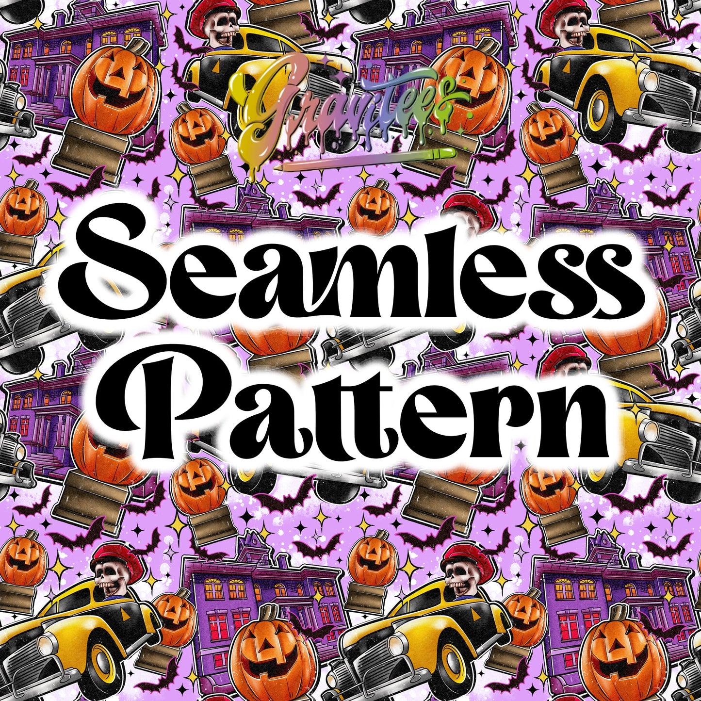 Get In Loser Halloween Seamless PNG, Halloween Clipart for DTF or Shirt Printing PNG Only!