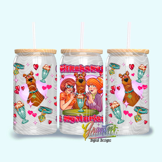 MILKSHAKES & MYSTERYS Design 16oz Tumbler Template Design PNG,  for UVDTF or Sublimation Printing PNG Only!! () (Copy)