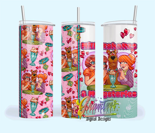 MILKSHAKES & MYSTERYS Design 20oz Tumbler Template Design PNG,  for UVDTF or Sublimation Printing PNG Only!! (Copy)