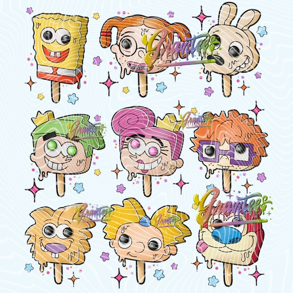 90’s Cartoon Pops Png Clipart, Rero Popsicle Clipart for DTF or Shirt Printing, PNG Only!