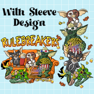 Rulebreakers with Sleeve Png, Christmas Movie Clipart, Trendy Clipart, Gremlins Clipart for DTF or Shirt Printing, PNG Only!
