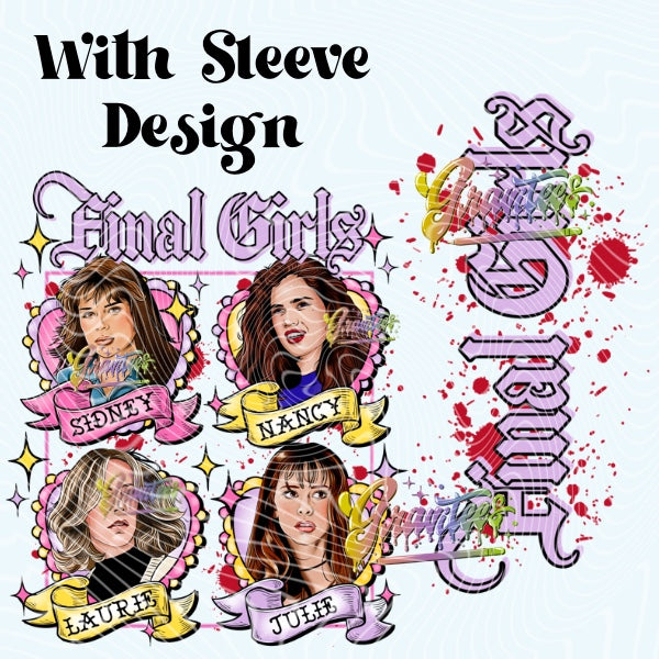 Final Girls Horror With Sleeve PNG, Halloween Clipart for DTF or Shirt Printing PNG Only!