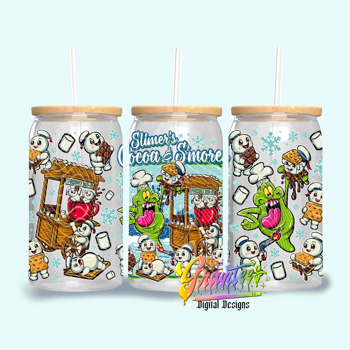 Hot Cocoa & S’mores 16oz Tumbler Template Design PNG, for UVDTF or Sublimation Printing PNG Only!!