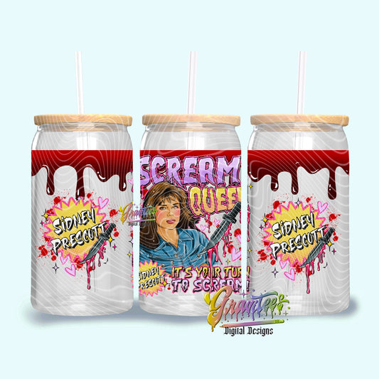 Scream Queen Libbey Template PNG, Halloween Clipart for UVDTF or Sublimation Printing PNG Only!