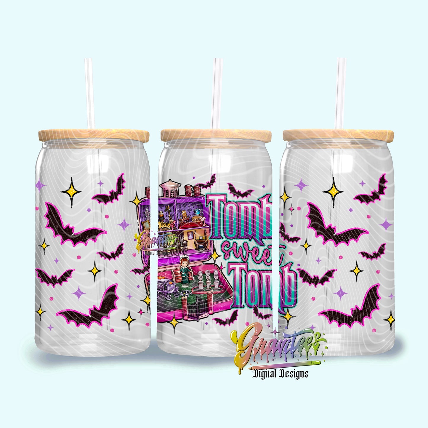 Tomb Sweet Tomb Libbey Template PNG, Halloween Clipart for UVDTF or Sublimation Printing PNG Only!