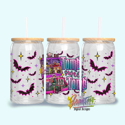 Tomb Sweet Tomb Libbey Template PNG, Halloween Clipart for UVDTF or Sublimation Printing PNG Only!