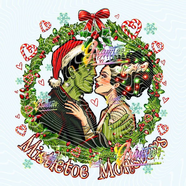 Mistletoe Monsters Design Png for DTF or Shirt Printing, PNG Only!