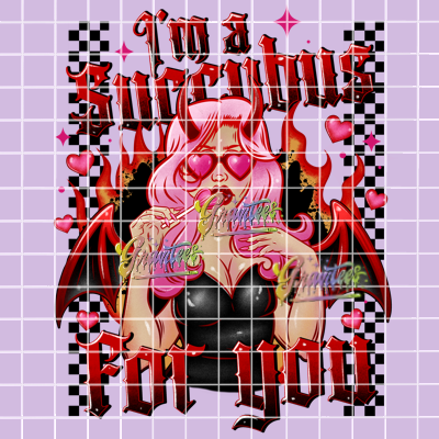 I'm A Succubus For You Png, Valentine Clipart, Trendy Valentine Clipart for DTF or Shirt Printing, PNG Only!