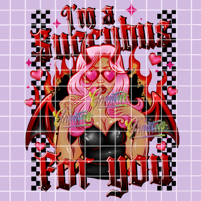 I'm A Succubus For You Png, Valentine Clipart, Trendy Valentine Clipart for DTF or Shirt Printing, PNG Only!