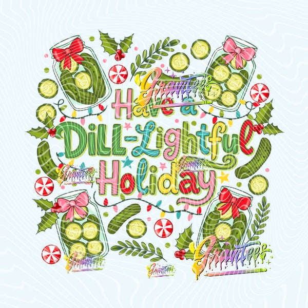Holiday Pickles Design Png for DTF or Shirt Printing, PNG Only!