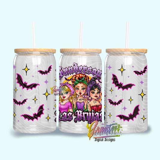 Las Brujas Libbey Template PNG, Halloween Clipart for UVDTF or Sublimation Printing PNG Only!