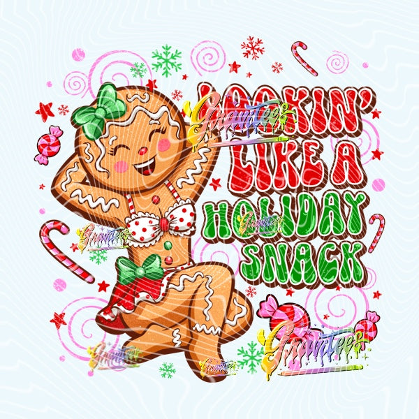 Holiday Snack Gingerbread Design Png for DTF or Shirt Printing, PNG Only!