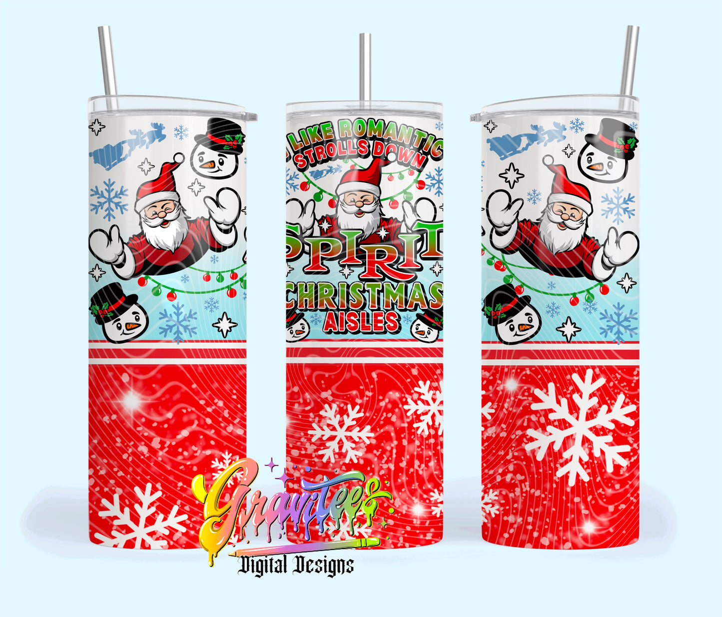 Christmas Spirit 20oz Tumbler Template Design PNG, for UVDTF or Sublimation Printing PNG Only!!