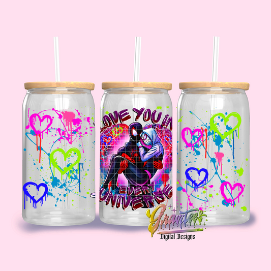 Universe Love Libbey Template Png, Comic Valentine Clipart, Trendy Valentine Clipart for DTF  or Shirt Printing, PNG Only!