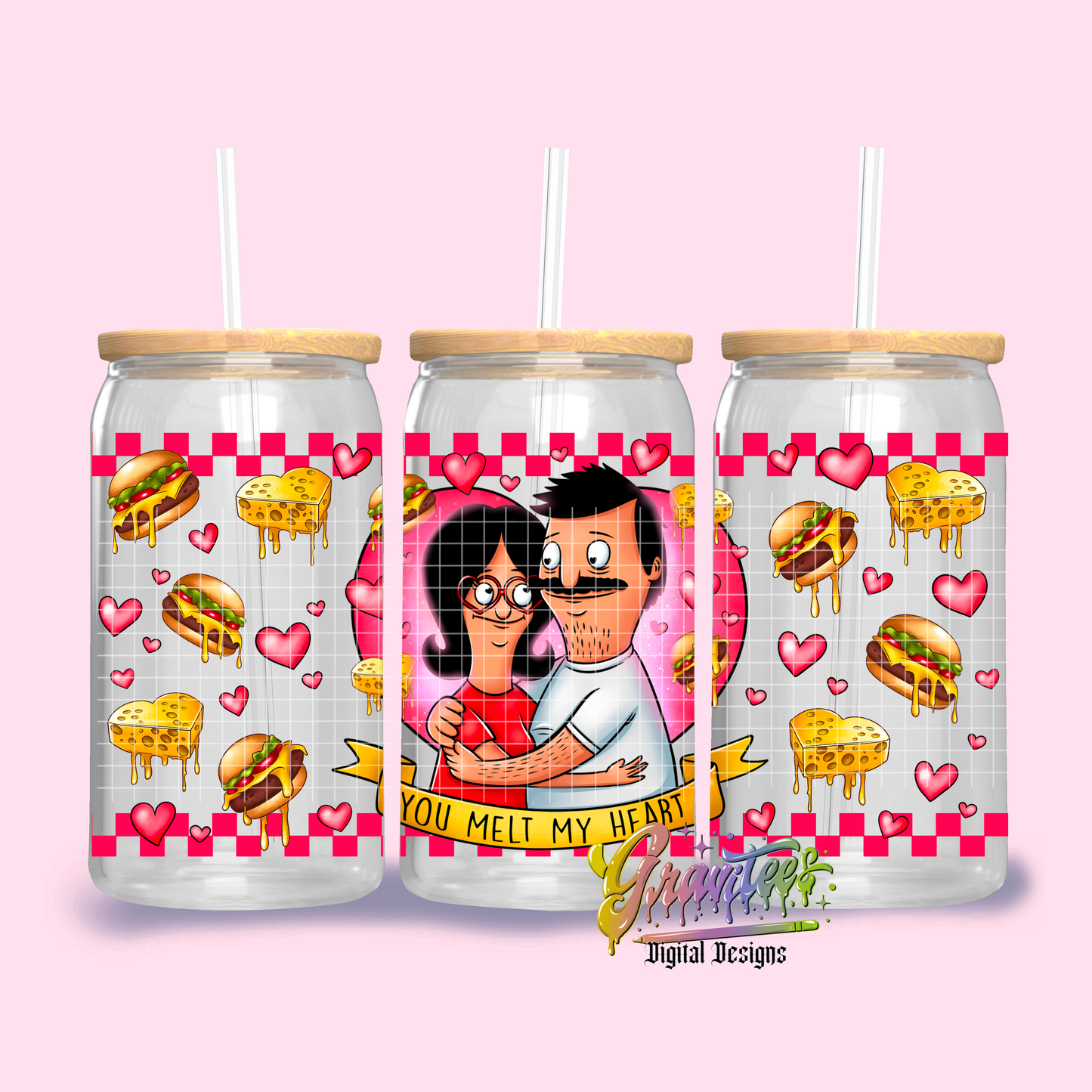 You Melt My Heart Libbey Template Png, Belcher Family Valentine Clipart, Trendy Valentine Clipart for DTF or Shirt Printing, PNG Only!