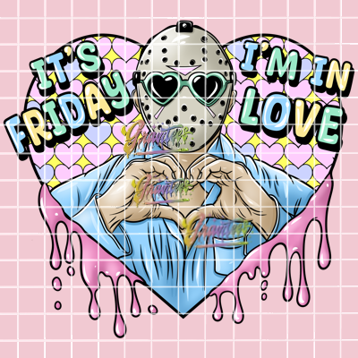 Friday I'm In Love Png, Horror Valentine Clipart, Trendy Valentine Clipart for DTF or  Shirt Printing, PNG Only!