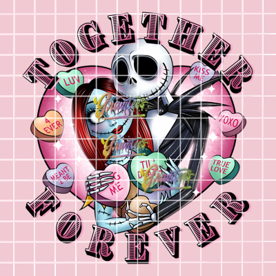 Together Forever NBC Png, Valentine Candy Hearts Clipart, Trendy Valentine Clipart for DTF or Shirt Printing, PNG Only!