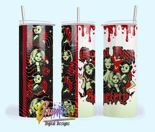 Ghoul Mom 20oz Tumbler Template Design PNG,  for UVDTF or Sublimation Printing PNG Only!!
