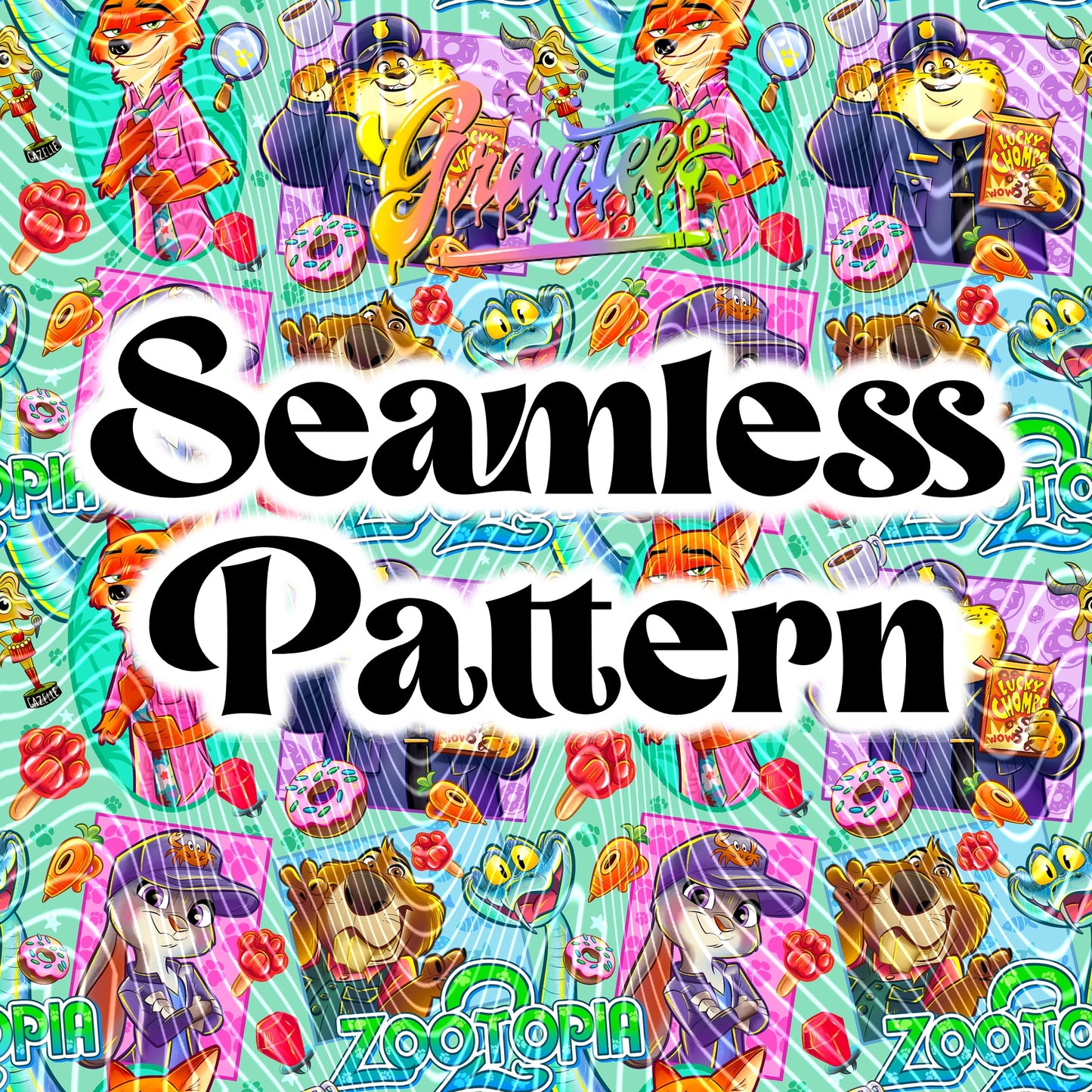 Animal Partners Seamless Design Png for DTF or Shirt Printing, PNG Only