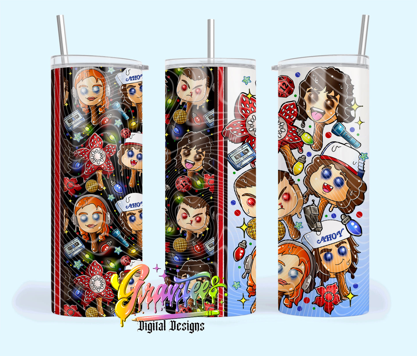 Strange Popsicles 20oz Tumbler Template Design PNG, for UVDTF or Sublimation Printing PNG Only!!