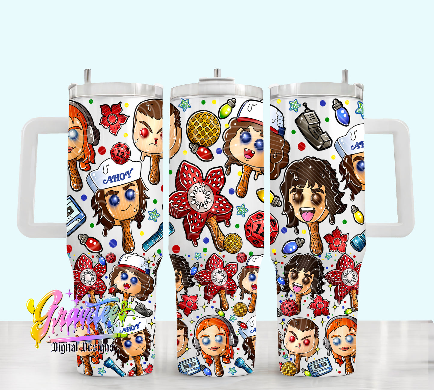 Strange Popsicles 40oz Tumbler Template Design PNG, for UVDTF or Sublimation Printing PNG Only!!