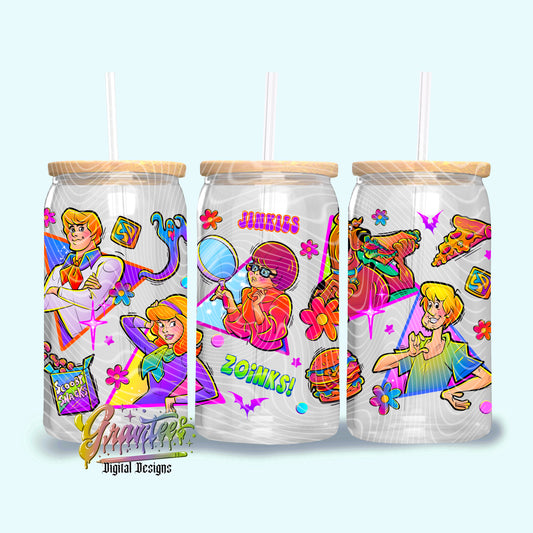 Mystery Dog 16oz Tumbler Template Design PNG,  for UVDTF or Sublimation Printing PNG Only!!