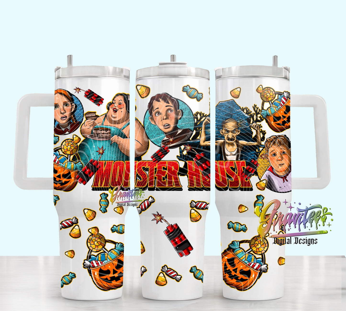 Haunted House 40oz Template PNG, Halloween Clipart for UVDTF or Sublimation Printing PNG Only!