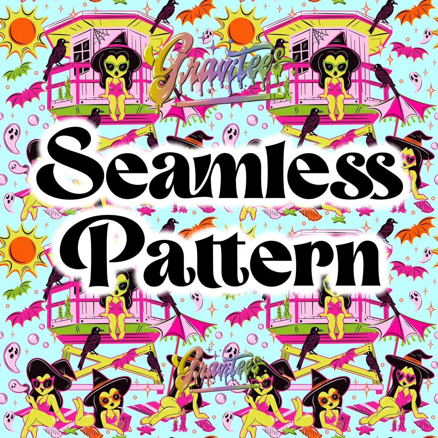 BAYWITCH Seamless Design Png for DTF or Shirt Printing, PNG Only!