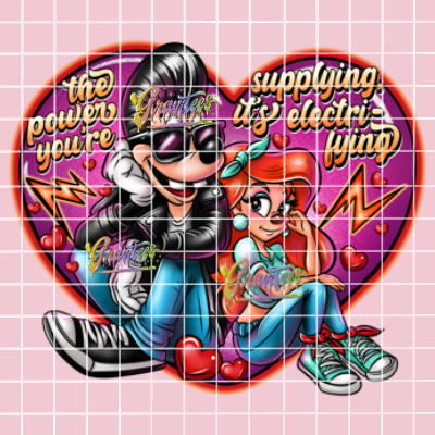 Max and Roxanne Electrifying Valentine Png, Valentine Clipart, Trendy Valentine Clipart for DTF  or Shirt Printing, PNG Only!