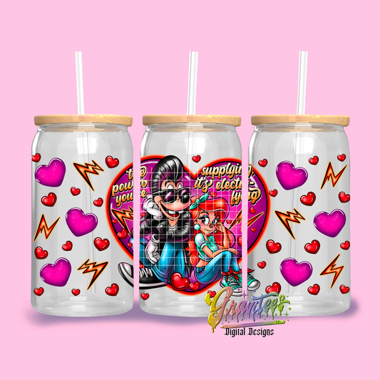 Max and Roxanne Electrifying Valentine Libbey Template Png, Valentine Clipart, Trendy Valentine Clipart for DTF  or Shirt Printing, PNG Only!
