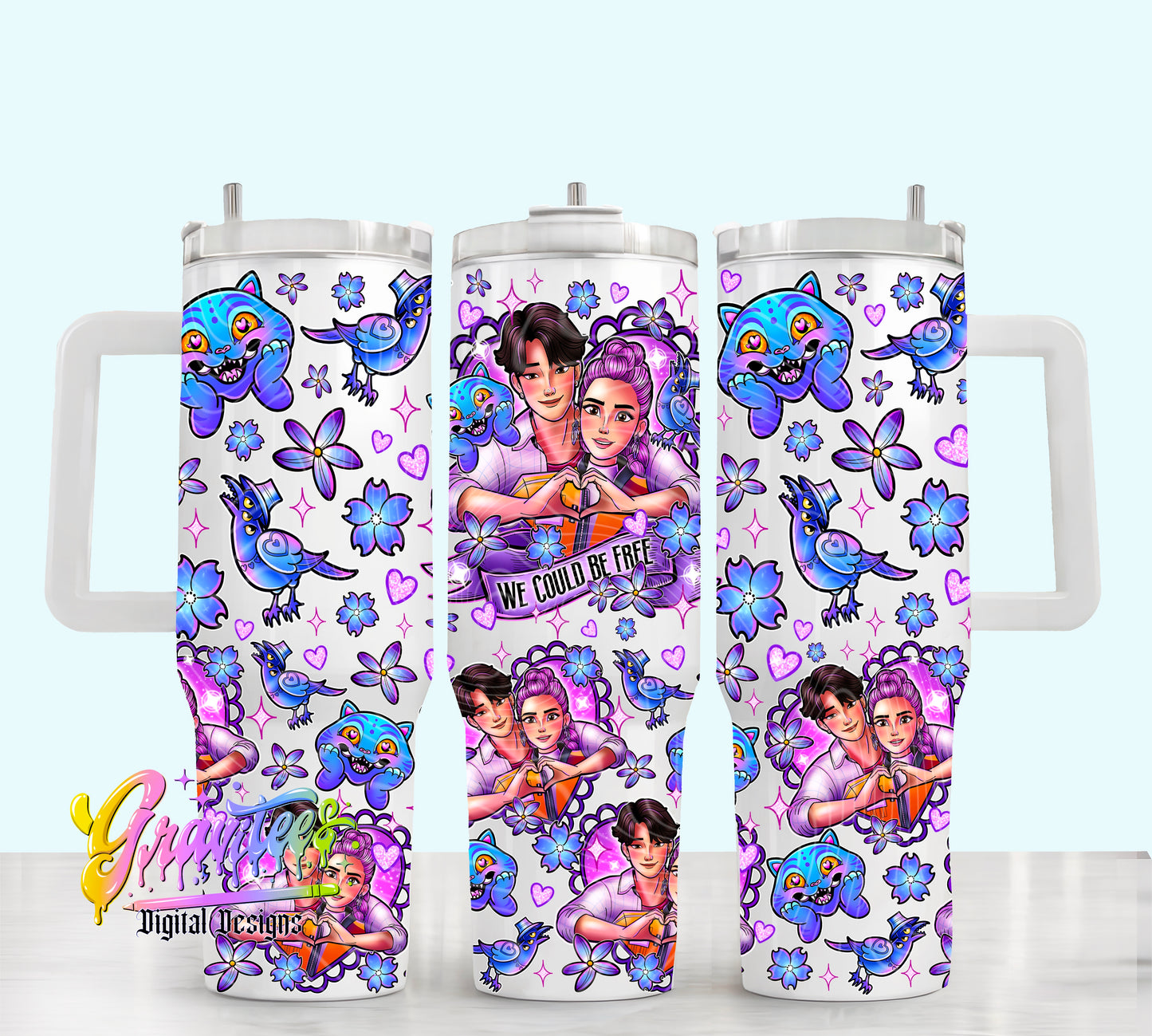 We Could Be Free 40oz Tumbler Template Design PNG, for UVDTF or Sublimation Printing PNG Only!!
