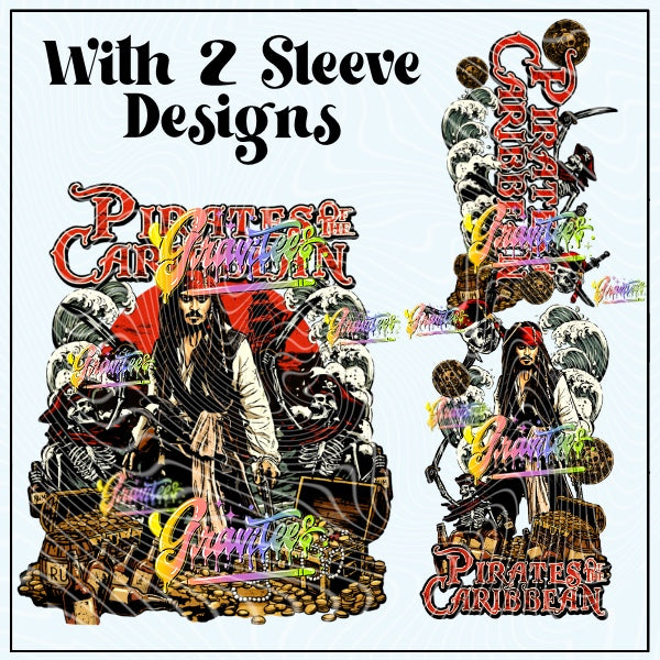 Pirate Design with Sleeve Png for DTF or Shirt Printing, PNG Only!