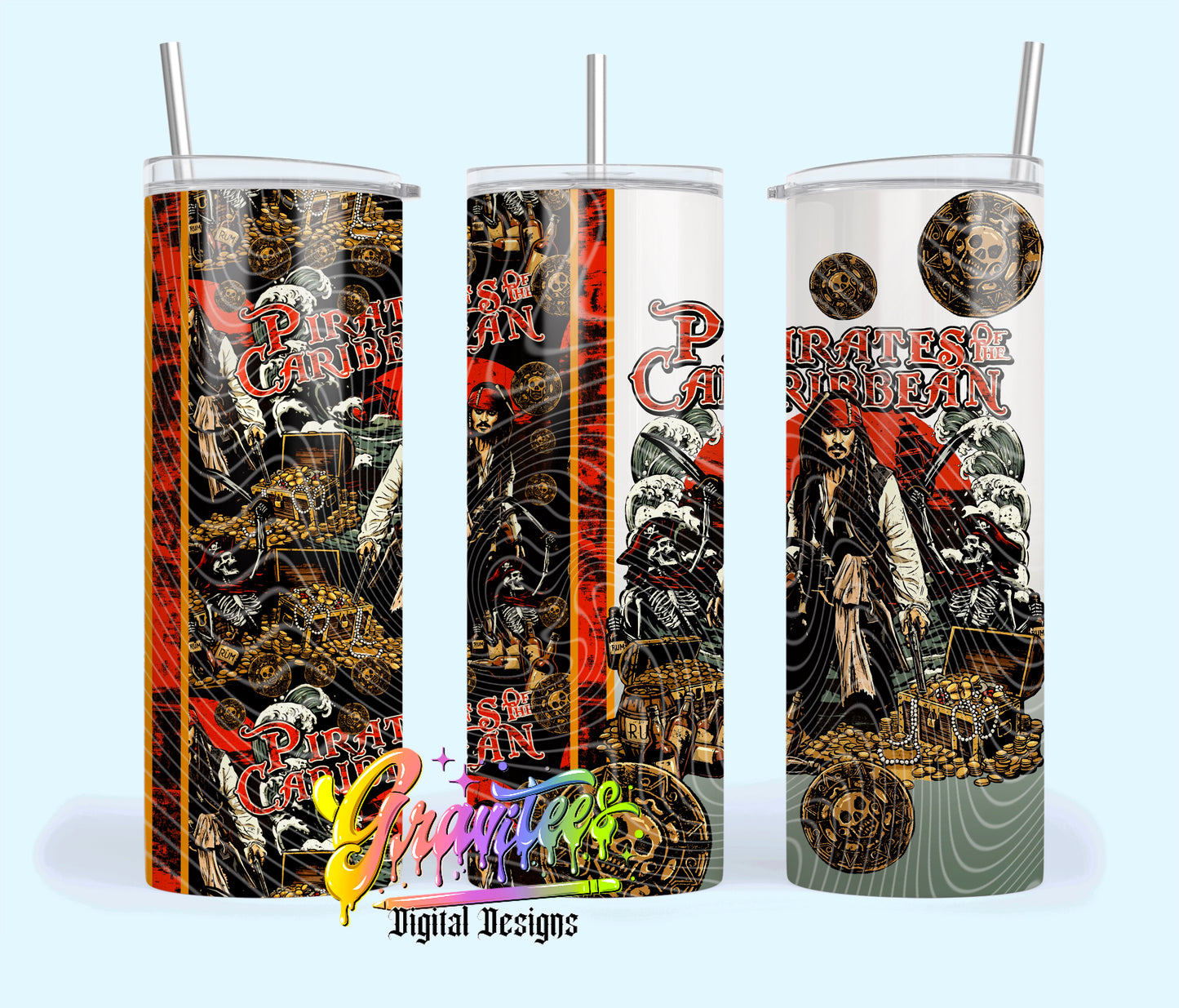 Pirate 20oz Tumbler Template Design PNG, for UVDTF or Sublimation Printing PNG Only!!
