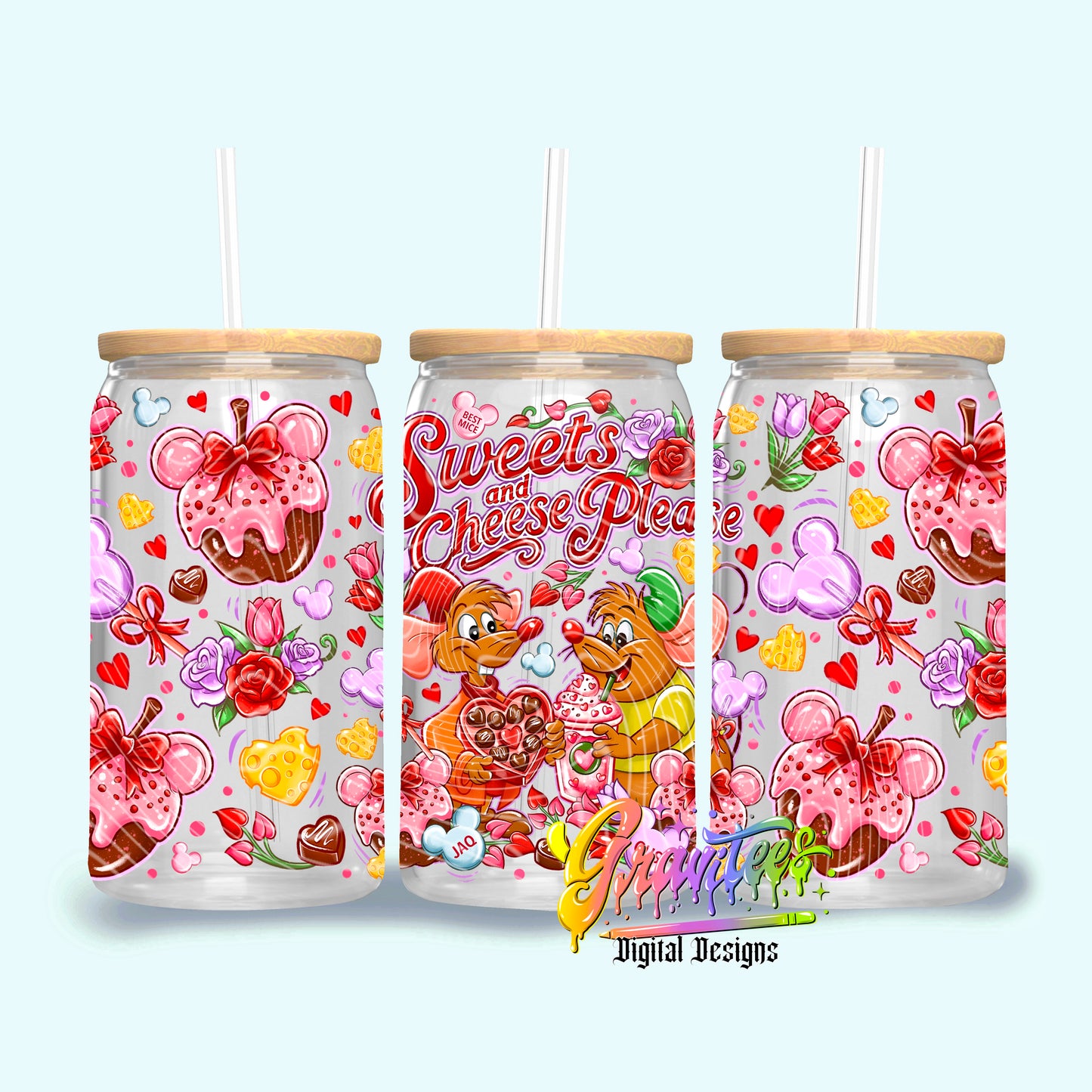 Sweets & Cheese 16oz Tumbler Template Design PNG, for UVDTF or Sublimation Printing PNG Only!!