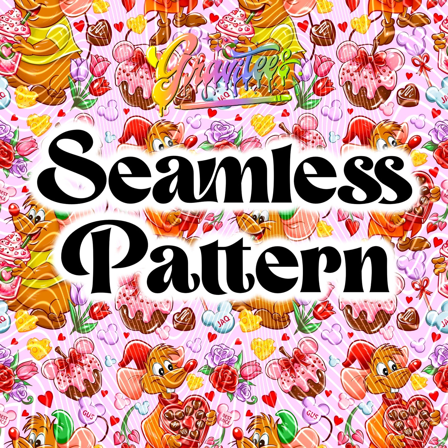 Sweets & Cheese Seamless Design PNG for DTF or Sublimation Printing PNG Only!!