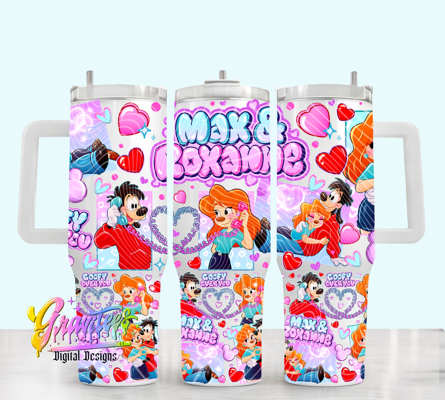 Goofy Over You 40oz Tumbler Template Design PNG, for UVDTF or Sublimation Printing PNG Only!!