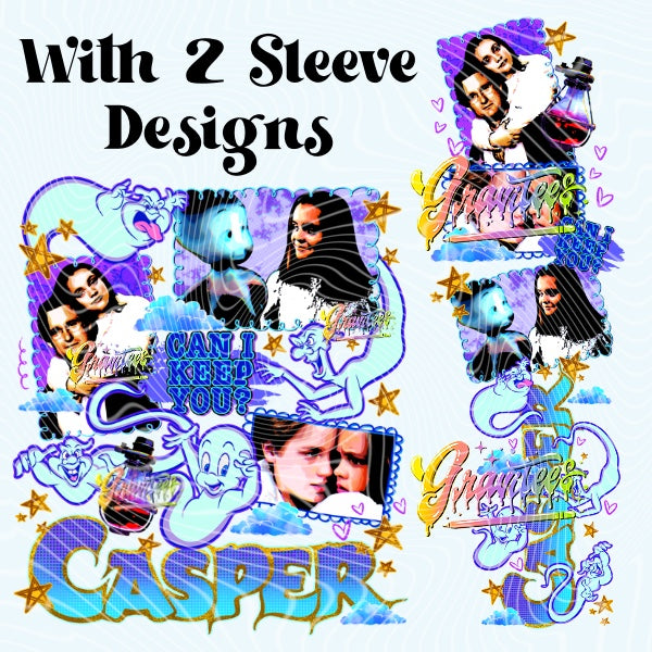 Ghost Bestie With 2 Sleeves Design Png for DTF or Shirt Printing, PNG Only!