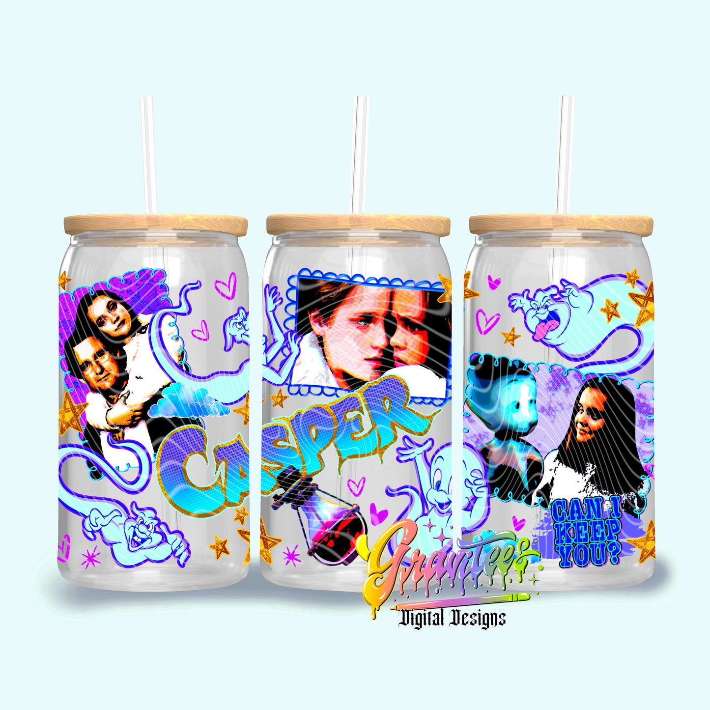 Ghost Besties 16oz Tumbler Template Design PNG, for UVDTF or Sublimation Printing PNG Only!!