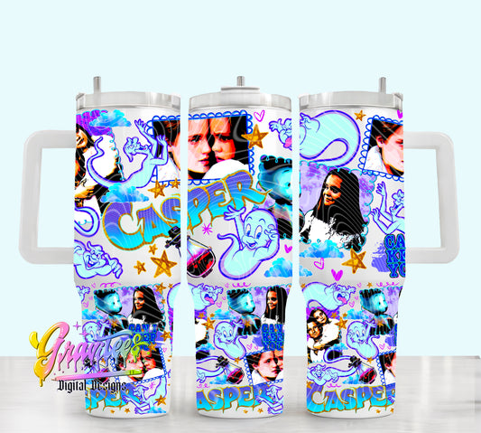 Ghost Bestie 40oz Tumbler Template Design PNG,  for UVDTF or Sublimation Printing PNG Only!!
