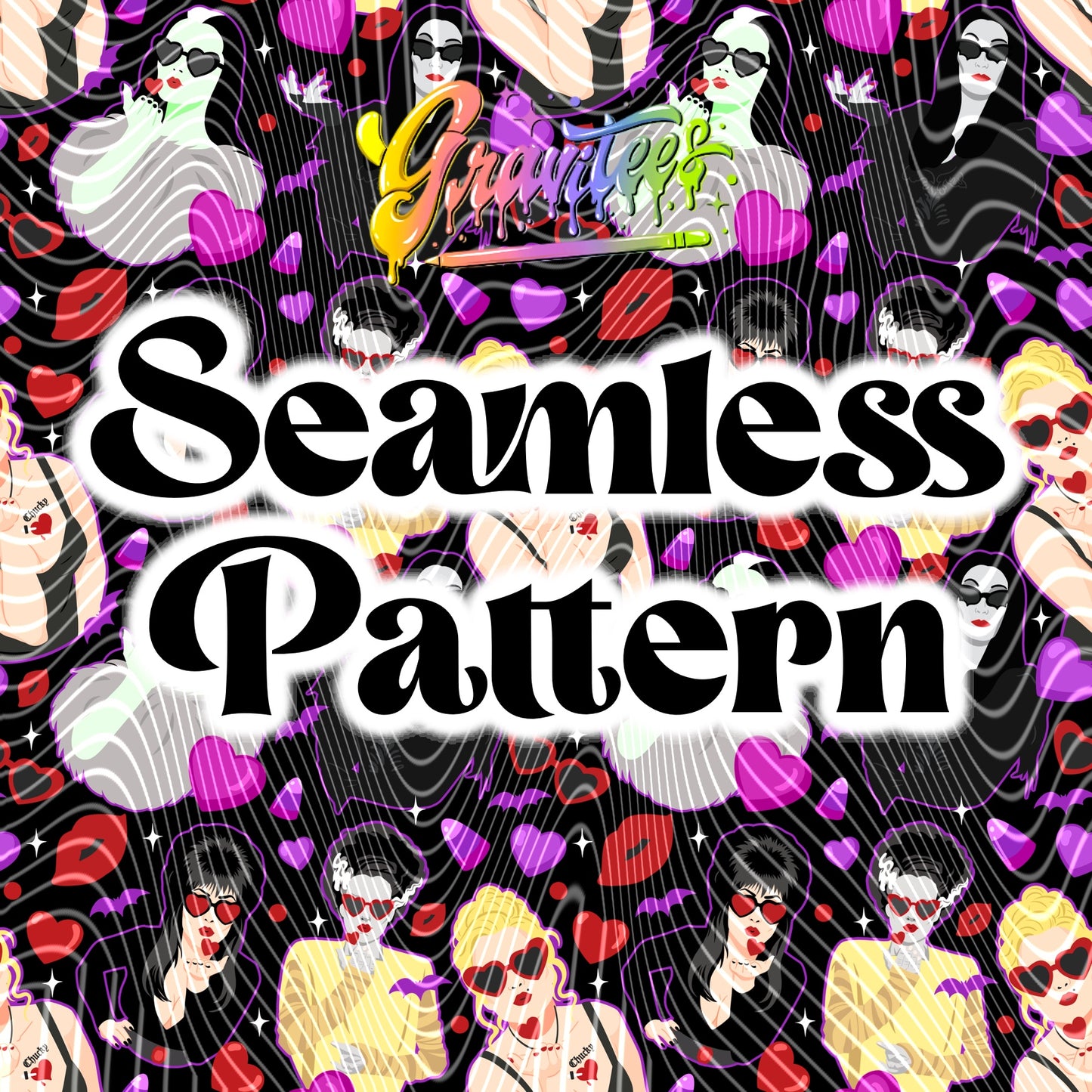 Ghoulentine’s Seamless Design PNG for DTF or Sublimation Printing PNG Only!