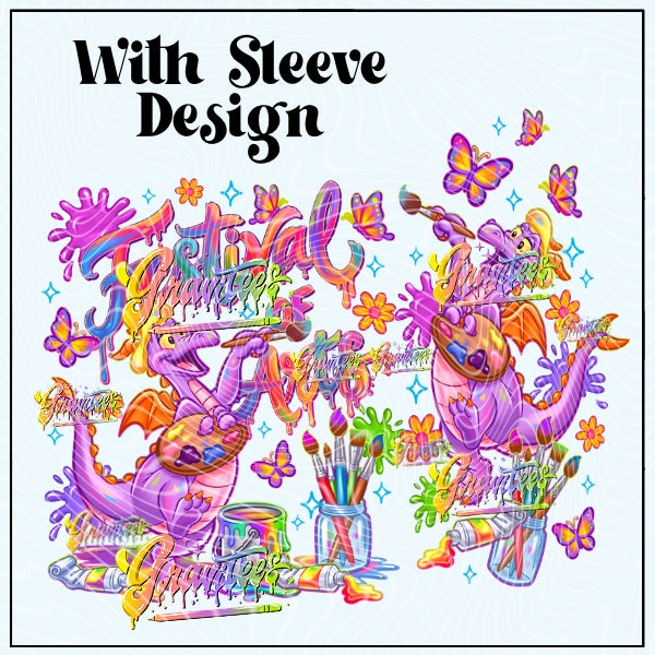 Art Dino With Sleeve Design Png for DTF or Shirt Printing, PNG Only!